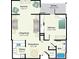 Detailed floor plan showing the layout of the living room, kitchen, bedroom, sunroom, bath, and terrace at 1800 Clairmont Lk # 413, Decatur, GA 30033