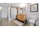 Clean bathroom with shower/tub combo and wood vanity at 170 Boulevard Se # H-221, Atlanta, GA 30312