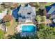 Aerial view of house, pool, and backyard at 2555 Lynshire Ln, Snellville, GA 30078