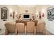 Home theatre with comfy seating and movie posters at 4851 Planters Walk, Douglasville, GA 30135