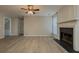 Living room features hardwood floors and fireplace at 601 Ashton Ln, Lawrenceville, GA 30044