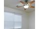 The bedroom is bright and airy with a ceiling fan and a natural light at 406 River Walk, Douglasville, GA 30134