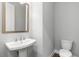 Simple bathroom with pedestal sink and walk in shower at 4223 Deming Cir, Atlanta, GA 30342