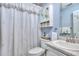 Small bathroom with shower/tub combo and vanity at 340 Annslee Cir, Loganville, GA 30052