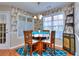 Charming dining nook with a round table, decorative wallpaper, and ample natural light at 340 Annslee Cir, Loganville, GA 30052