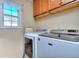 Laundry room with modern appliances, natural light and ample space for storage at 340 Annslee Cir, Loganville, GA 30052