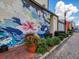 Vibrant floral mural adds charm and artistry to the neighborhood street at 754 Trevett Way, Marietta, GA 30062