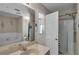 Main bathroom with a vanity, shower, and bathtub at 593 Shadow Valley Ct, Lithonia, GA 30058