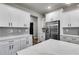 Modern kitchen featuring white shaker cabinets, quartz countertops, and stainless steel appliances at 8920 Callaway Dr, Winston, GA 30187