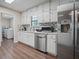 Full view of kitchen with stainless steel appliances at 102 Chip Pl, Stockbridge, GA 30281