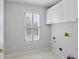 Laundry room with built-in cabinets and window at 4974 Dovecote Trl, Suwanee, GA 30024