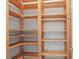 Walk-in pantry with ample shelving for storage at 4974 Dovecote Trl, Suwanee, GA 30024