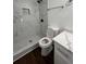 Clean bathroom with marble shower and toilet at 114 Jousters Ln, Lawrenceville, GA 30044