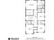 Detailed floor plan of the home showcasing layout of bedrooms and bathrooms with dimensions at 1055 Ormewood Se Ave, Atlanta, GA 30316