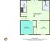 Floorplan of the basement features a recreation room, office, laundry, bathroom, and bedroom at 1775 Jody Ne Dr, Marietta, GA 30066