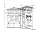 Architectural sketch of a two-story house with balcony at 2179 William Way, Atlanta, GA 30345
