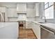 White shaker cabinets, stainless steel appliances, and quartz countertops at 2179 William Way, Atlanta, GA 30345