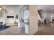 Inviting office nook with custom desk, built-in shelving, and modern finishes at 11360 Bennett Ln, Johns Creek, GA 30097