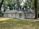 Charming ranch home with gray brick exterior, updated landscaping, and a welcoming front porch at 2812 Arlington Rd, Atlanta, GA 30344