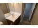 Bathroom with vanity and vinyl flooring at 6627 Coventry Pt, Austell, GA 30168