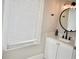 Bathroom with vanity, sink, toilet, and large mirror at 531 Connally St, Atlanta, GA 30312