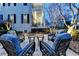 Cozy patio with wicker chairs and fire pit, near home exterior at 3959 Saint Elisabeth Sq, Duluth, GA 30096
