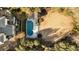 Aerial view showing house, pool, and expansive backyard at 2583 Habersham Nw Rd, Atlanta, GA 30305