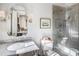 Modern bathroom with marble vanity, frameless shower, and stylish mirror at 2583 Habersham Nw Rd, Atlanta, GA 30305