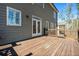 Spacious wooden deck with railing and glass paned doors, ideal for outdoor relaxation and entertaining at 337 Ellis Preserve Sw Ln, Marietta, GA 30064