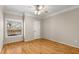 Spacious bedroom, complete with hardwood floors and a ceiling fan at 955 Juniper Ne St # 4331, Atlanta, GA 30309