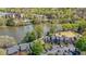 Aerial view of townhouses near a river at 1107 Riverbend Club Se Dr, Atlanta, GA 30339
