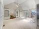 Bright living room featuring high ceilings and hardwood floors at 3905 Colonial Sw Trl, Lilburn, GA 30047