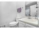 Clean bathroom with single vanity and shower/tub combo at 126 Millers Dr, Dallas, GA 30157