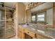 Updated bathroom with walk-in shower, new vanity, and granite countertop at 758 Shoreline Se Trl, Conyers, GA 30094