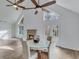 Dining area with glass table and fireplace at 2843 Merritt Dr, Buford, GA 30518