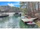 Private dock on a lake with boats and jet skis at 2843 Merritt Dr, Buford, GA 30518