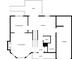 Layout showcasing the living room, dining room, kitchen, bathroom and garage at 1126 Williamsburg Ln, Norcross, GA 30093