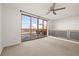 Main bedroom with ceiling fan and access to private deck at 333 Nelson Sw St # 404, Atlanta, GA 30313