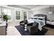 Luxurious main bedroom with large windows, two armchairs and a stylish bed at 2726 Thornwilde Se Ln, Vinings, GA 30339
