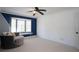 Bedroom with bay window and dark blue and white walls at 4620 Sammy Dr, Powder Springs, GA 30127