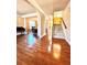 Hardwood floor entry way with view of staircase and dining room at 3026 Bridge Walk Dr, Lawrenceville, GA 30044