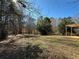 Spacious backyard with mature trees and a large grassy area at 5670 Lanny Dr, Powder Springs, GA 30127