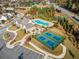 Aerial view of community pool and pickleball courts at 1026 Cagle Creek Overlook, Canton, GA 30115
