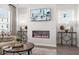 Modern linear fireplace as a focal point in the living room at 216 Wilder Ridge Way, Lawrenceville, GA 30044