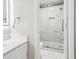 Updated bathroom with marble-tiled shower at 680 Branch Valley Ct, Roswell, GA 30076