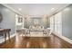 Spacious living room with hardwood floors and built-in shelving at 1883 Acuba Ln, Atlanta, GA 30345