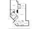 One-bedroom floor plan with balcony and kitchen at 325 E Paces Ferry Rd # 2003, Atlanta, GA 30305