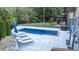 Rectangular pool with lounge chairs and patio area at 109 Slate Dr, Buford, GA 30518