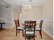 Dining room with hardwood floors and chandelier at 1800 Clairmont Lk # A-519, Decatur, GA 30033