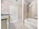 Clean bathroom with granite vanity and tub/shower combo at 250 Pharr Rd # 1516, Atlanta, GA 30305